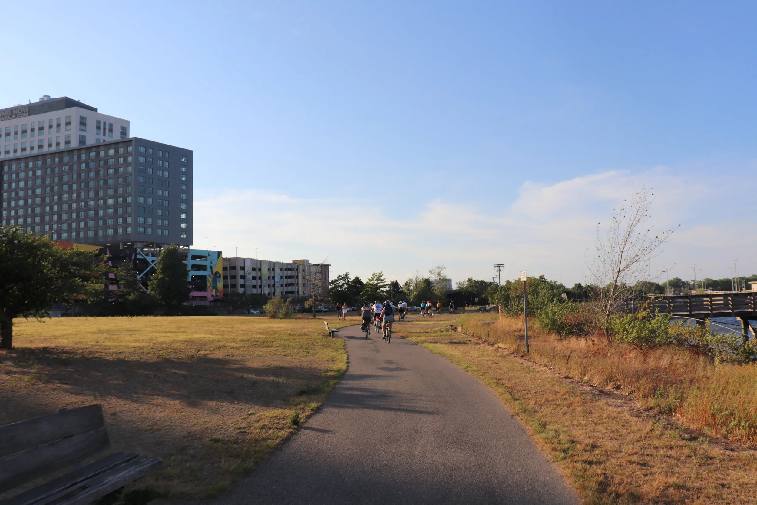  Biking through Draw Seven Park in Somerville 