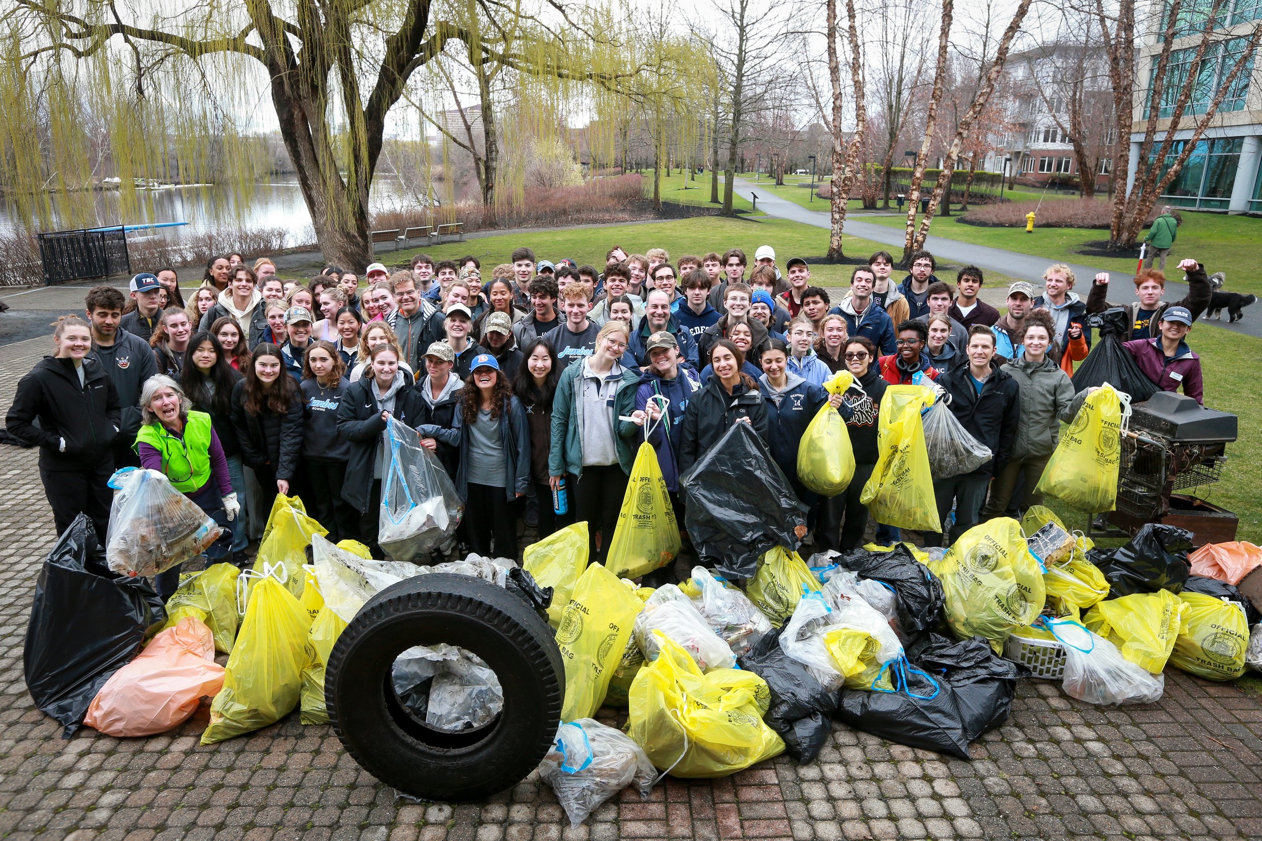 Spring Malden River cleanup with Tufts University. PC: Angela Rowlings