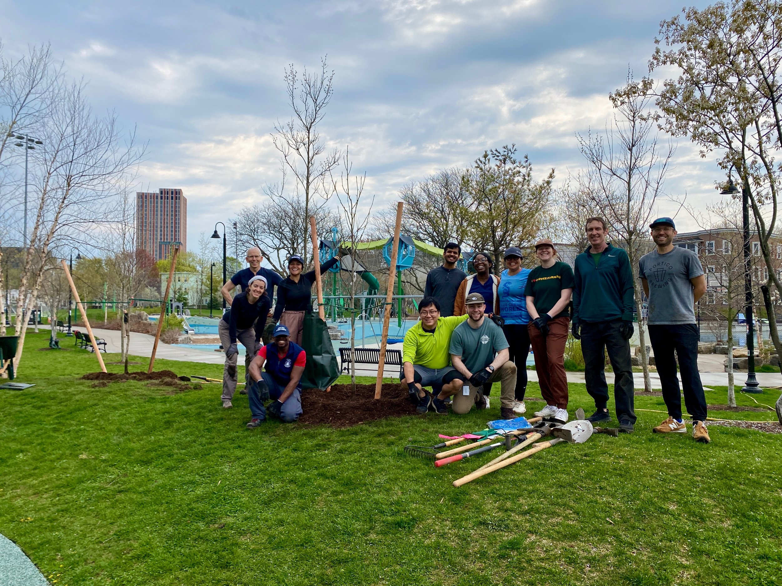 Tree planting at Lincoln Park. PC: Karina Ramos