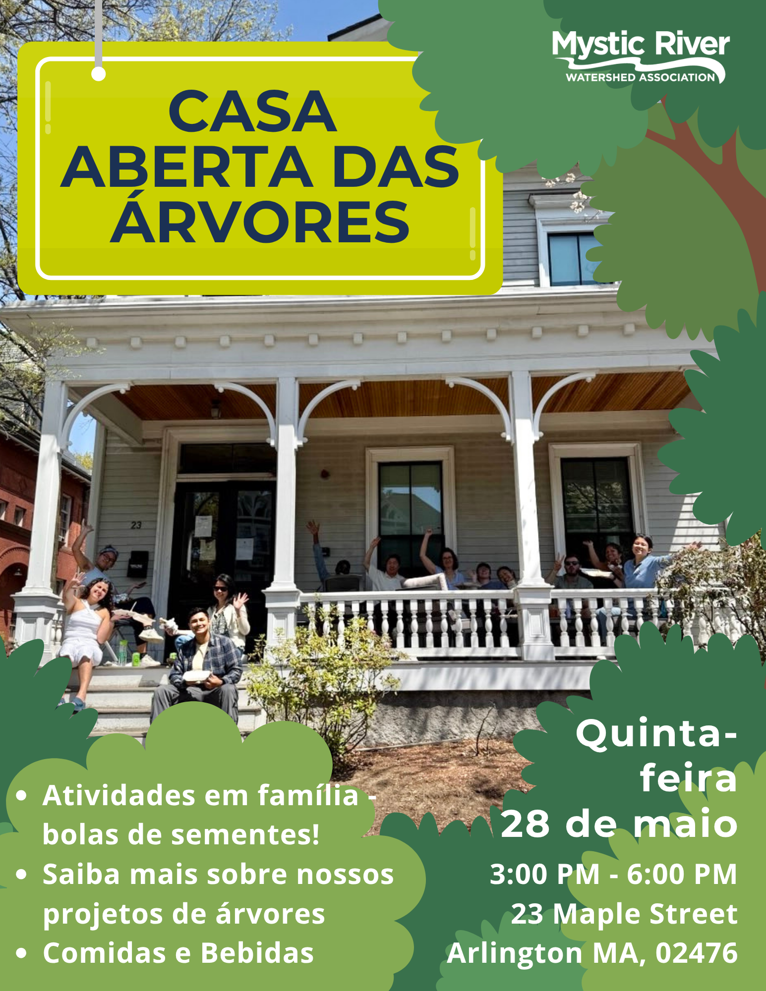 Decorative flyer in Portuguese