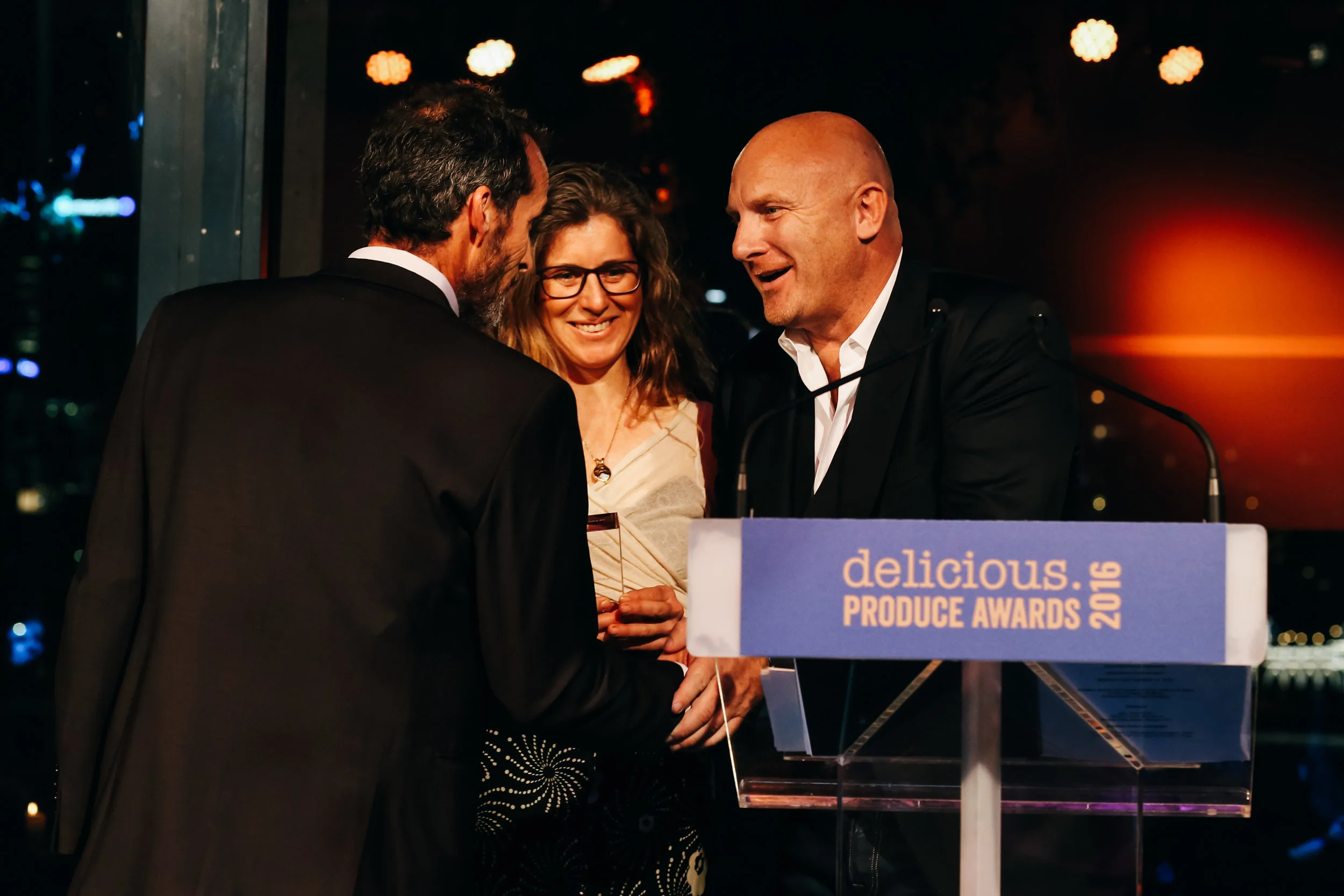 Receiving the National Trophy for the 2016 Delicious Produce Awards from Matt Moran - September 2016 - only marginally out of our comfort zone - but thrilled to have our vegetables judged alongside so many wonderful growers for their taste by Matt Moran, Andrew McConnell, Peter Gilmore, Alla Wolf-Tasker, Maggie Beer, Guillaume Brahimi, Christine Manfield and Shannon Bennett.