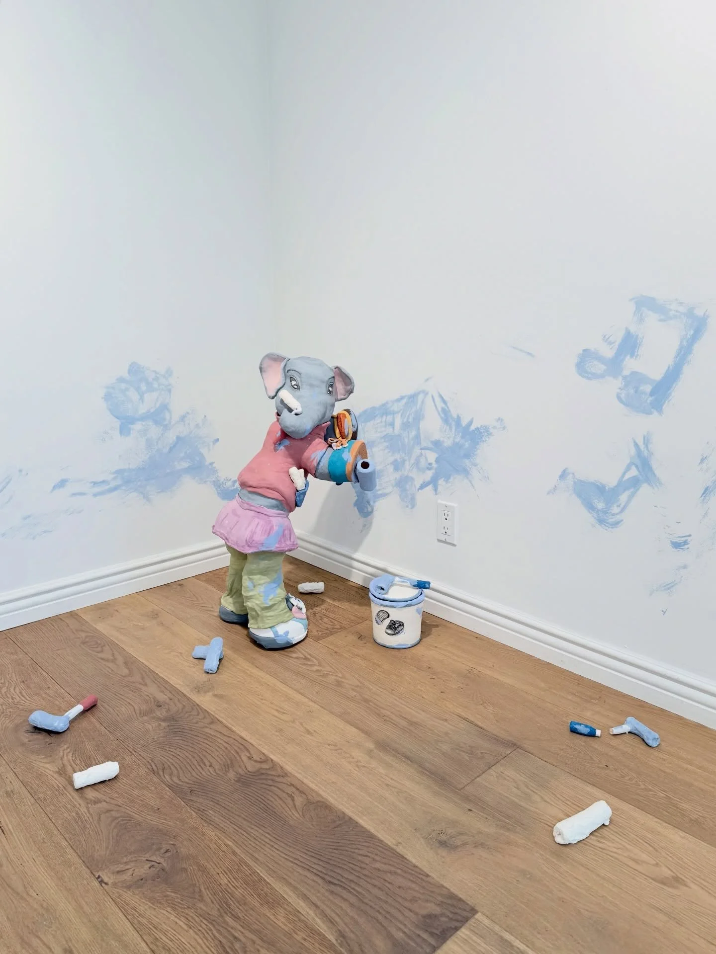 Hera Song, &ldquo;finally got my hands on some Heelys&rdquo;, 2025, bisqued ceramic, underglaze, 27 x 13 x 8 in. (68.6 x 33 x 20.3 cm) | Now available on our online OM Shop at https://open-mind-art-space.square.site/

Featured in our current exhibiti