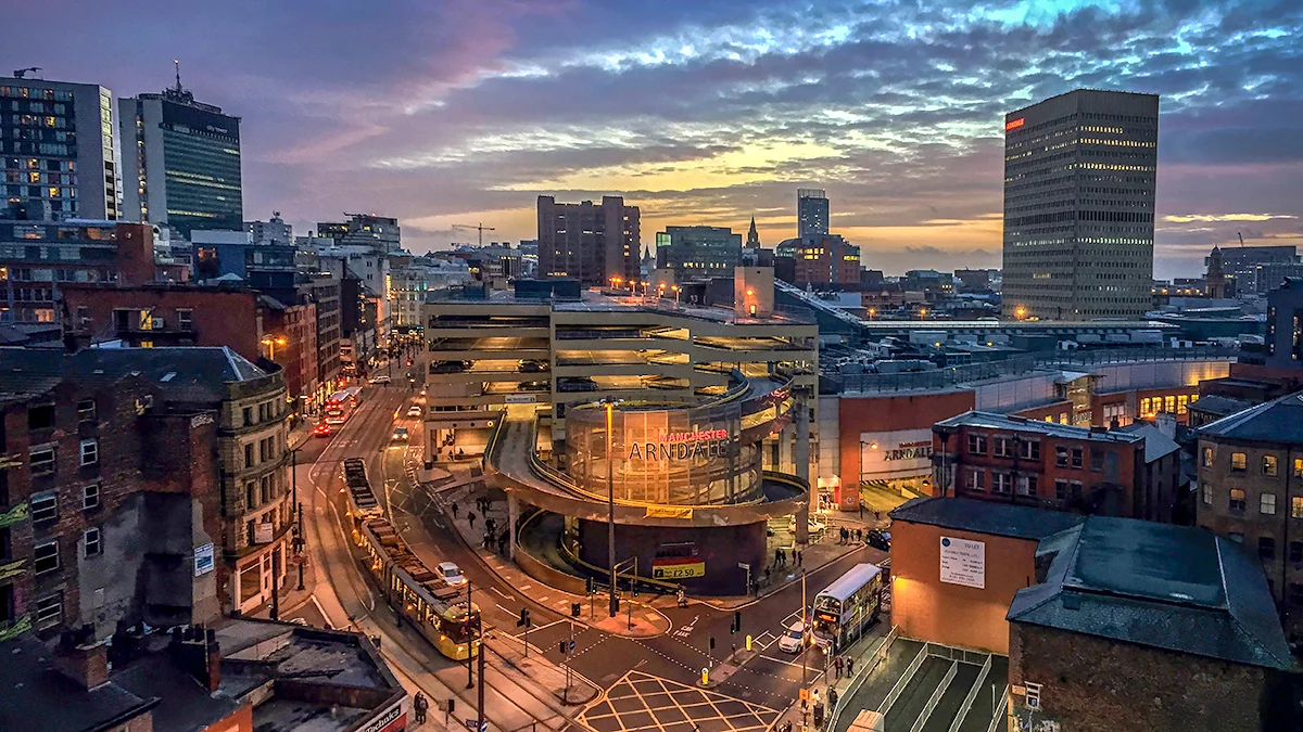 A cityscape of Manchester just after sunset. iPhone 6 Plus image. © Adrian McGarry. 