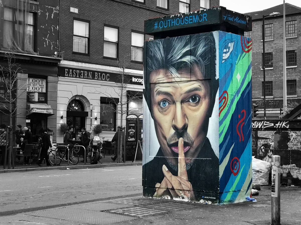 Akse created the famous David Bowie tribute in Stevenson Square.