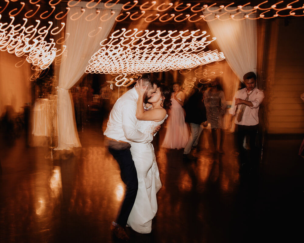 bride and groom with dancing lights.jpg