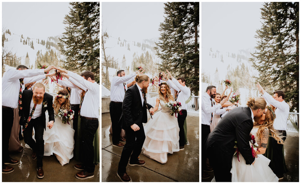 bride and groom celebrating snowbird wedding.jpg