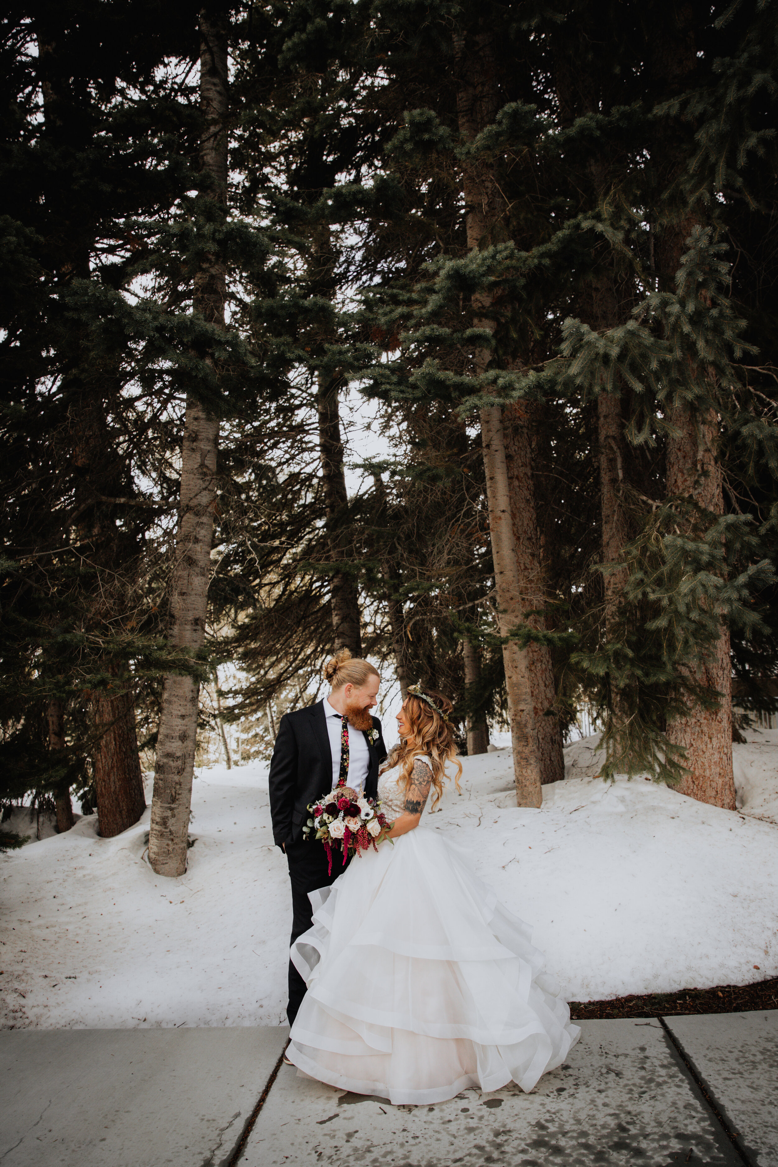 snowbird wedding couple and trees.jpg