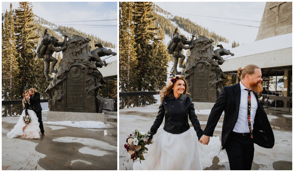 bride and groom with statue at snowbird.jpg