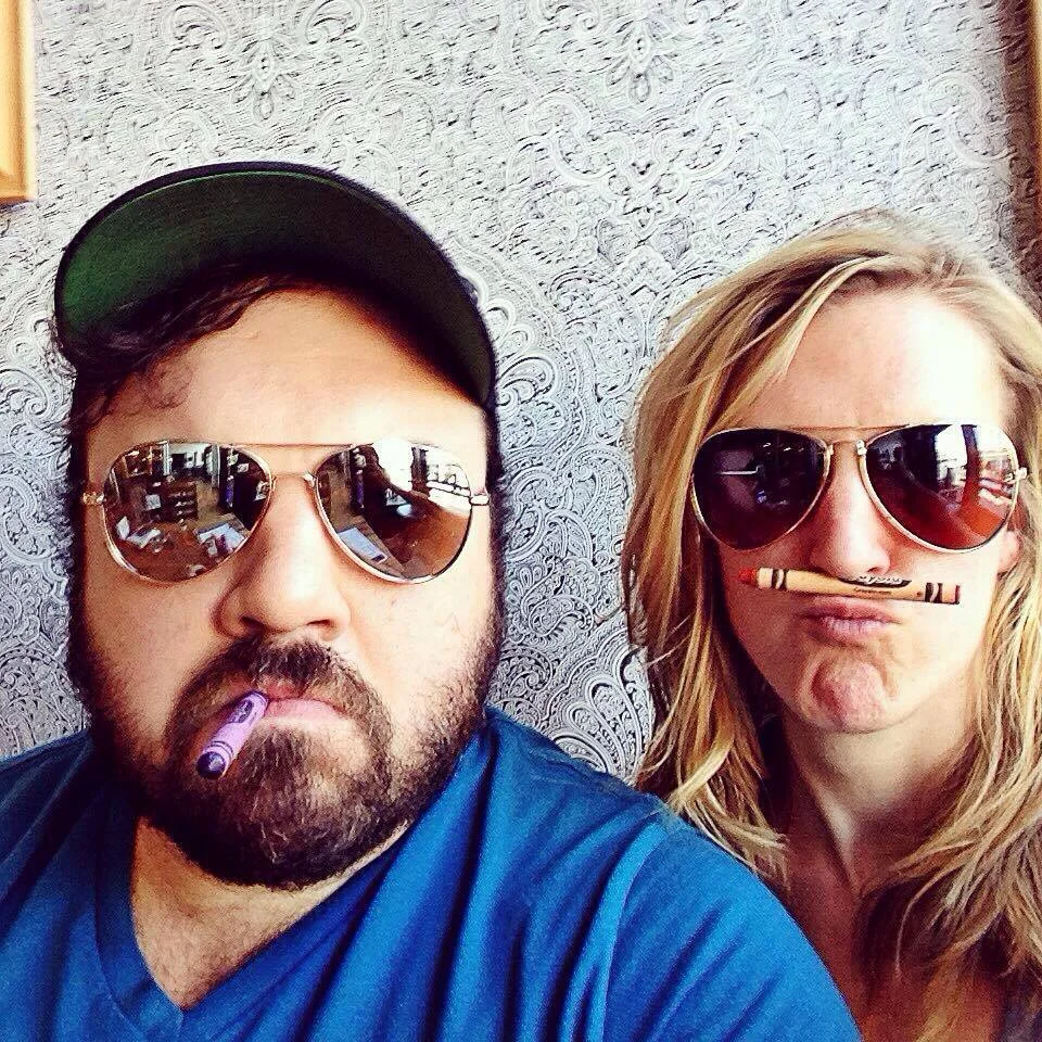 Skylor and her partner, Brad, mustache you a question about crayons.