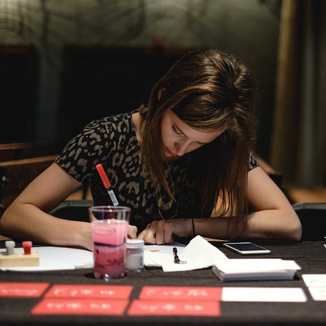 Maggie hard at work creating beautiful things.