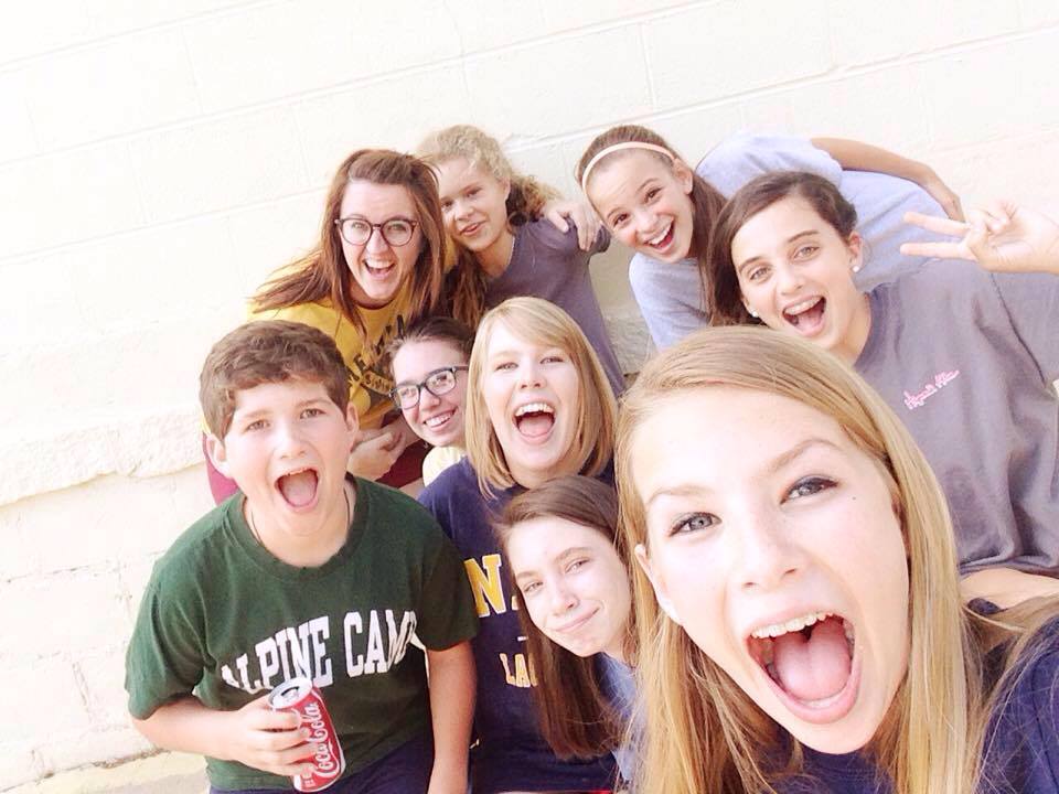 Here's Morgan being hip and cool with the aforementioned middle and high school students.