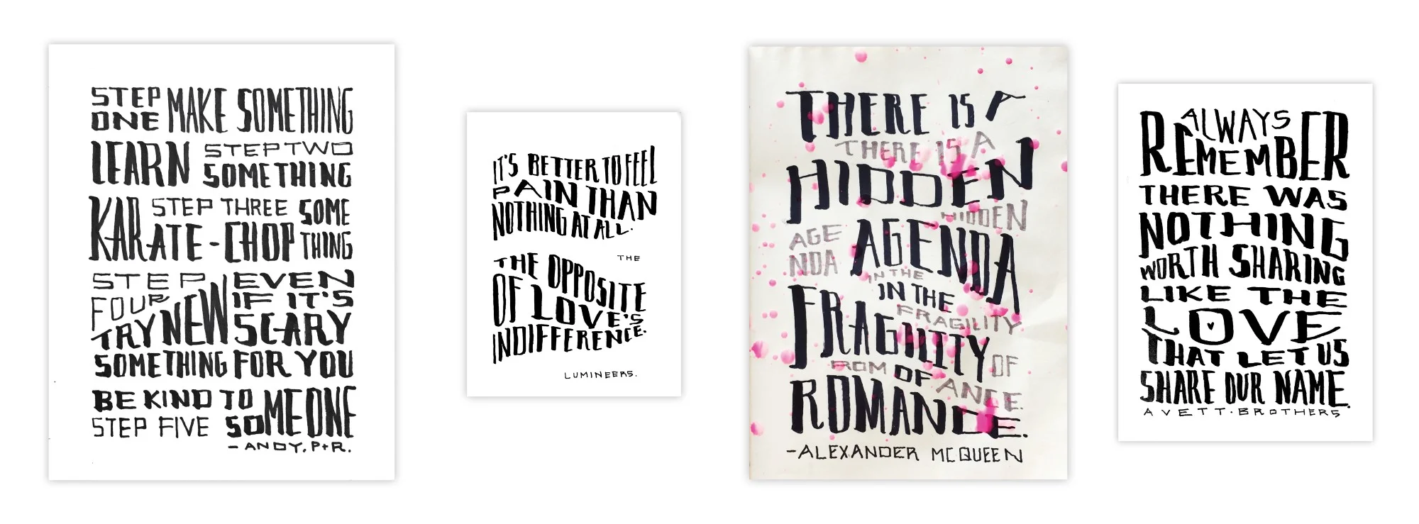 Some of Ashley's gorgeous hand-lettering. She didn't even mention it in her interview but I have to brag on her here. She's amazing.