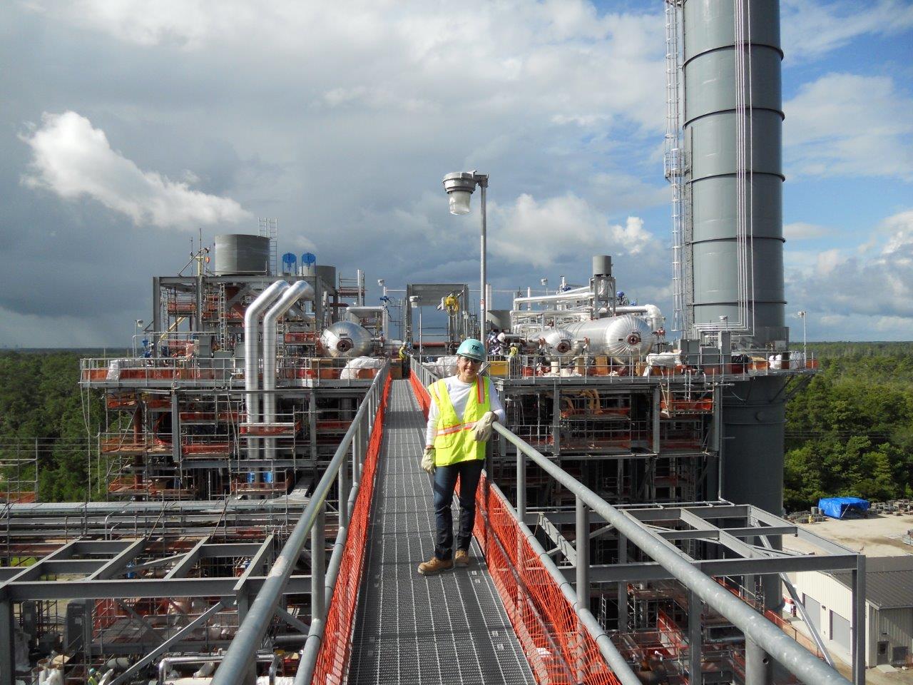 Here's Nicole looking very official standing on an electrical engineering thing-y that's probably very important and impressive.