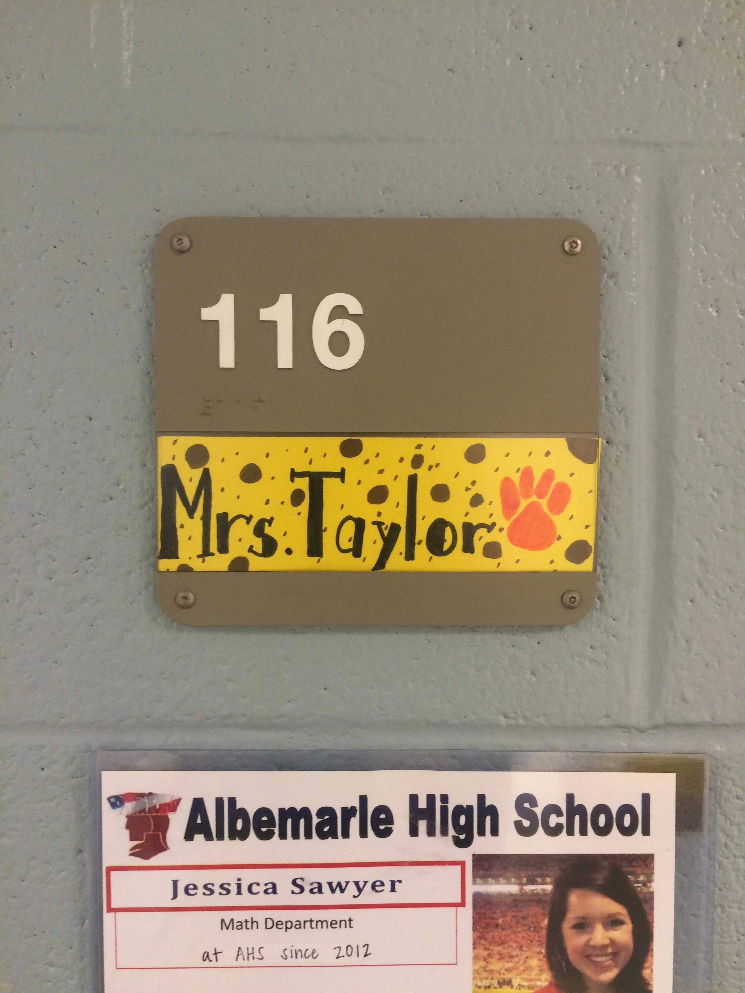 Jessica's students surprised her with a new nametag to match her new married last name. :)