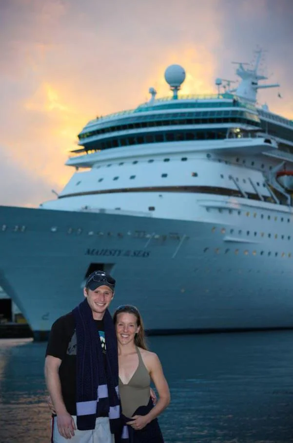 Calvin and Sarah on the cruise we took back in medical school to celebrate the end of Step 1 (a horrible, horrible test).