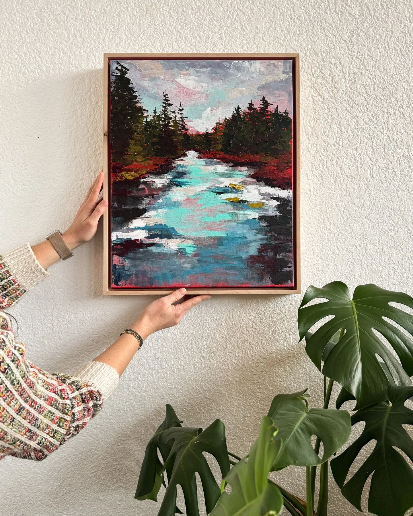 Metolius River / 16x20&rdquo; / acrylic + gouache on canvas / framed in birch 

This one just flowed out of me, probably a release of pent up creative energy that I hadn&rsquo;t been able to tap into for months.

I love the imperfect edges and the re