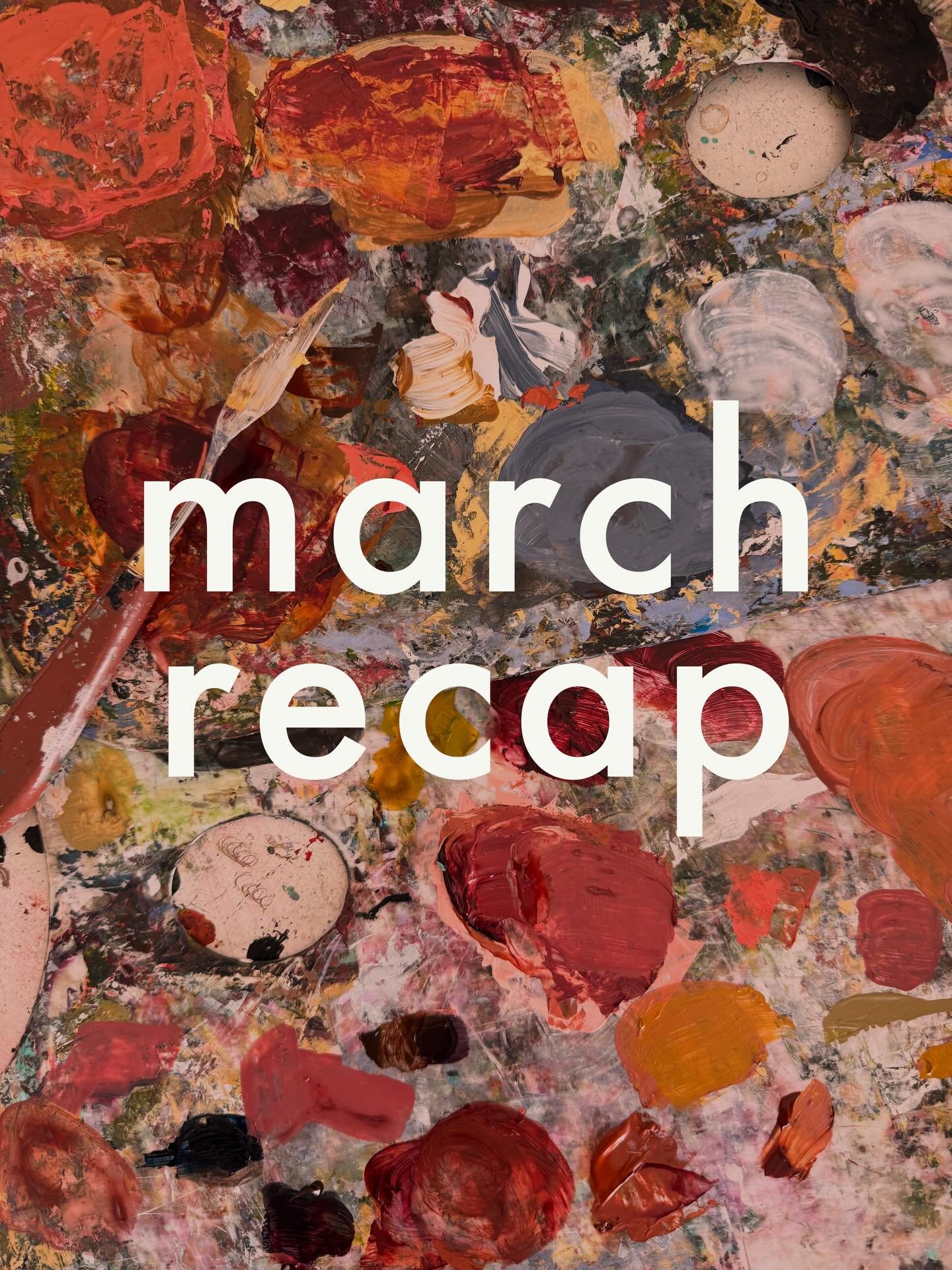 Some snippets from March:

&bull; new paintings
&bull; embellishing prints
&bull; packing wholesale orders
&bull; ski lessons
&bull; ballet class
&bull; a girls trip to PDX where I randomly decided to flip my husband off in every photo of me eating f