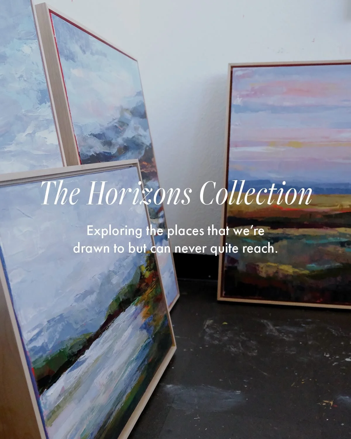 Tomorrow! Set your alarms for 9am PST. 🤗

These 6 new paintings tell a story &mdash; moving through possibility, longing, reflection, growth, rest, and presence. I&rsquo;m so proud of this collection and can&rsquo;t wait to release them out into the