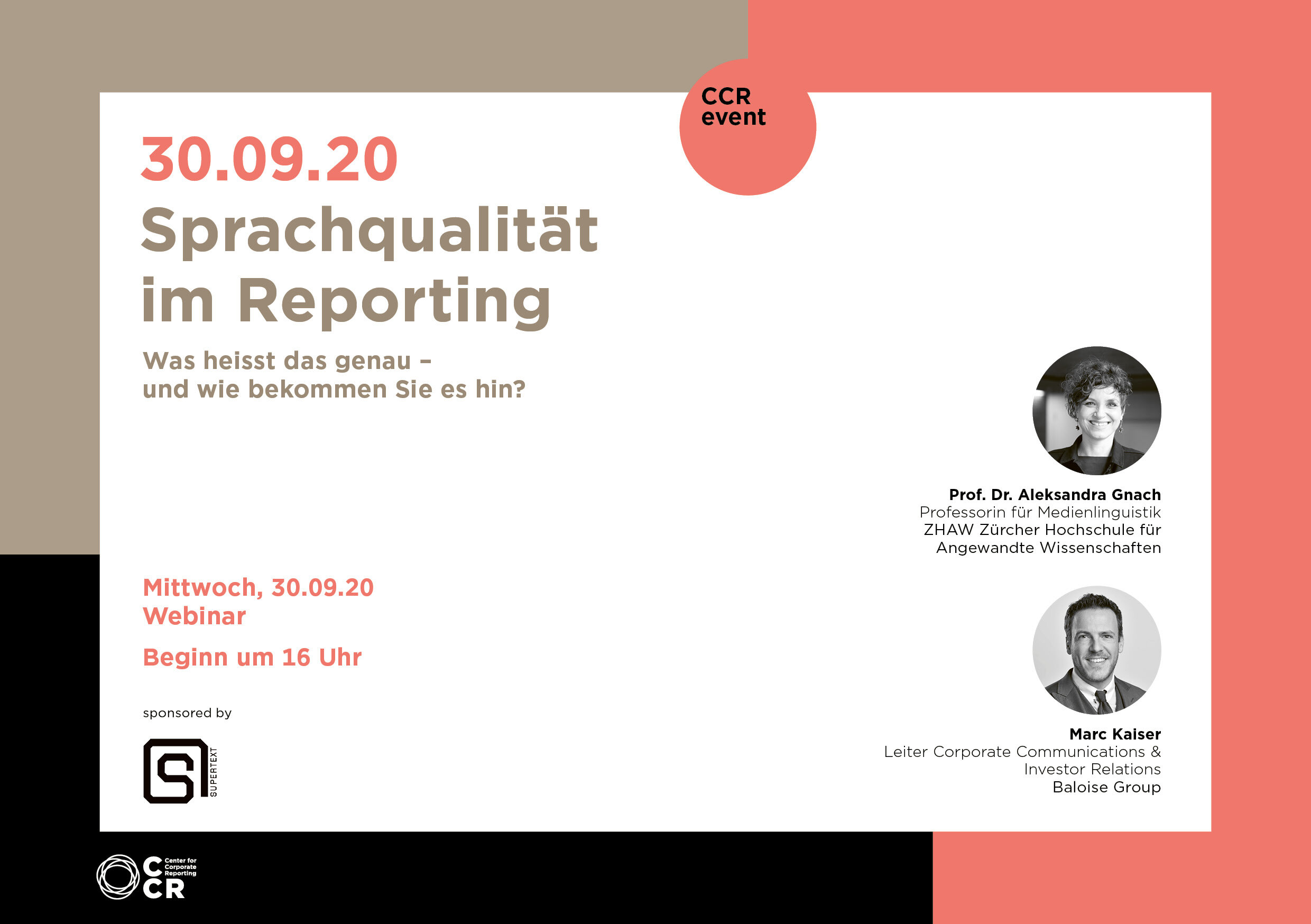 CCR Event: Sprachqualität im Reporting