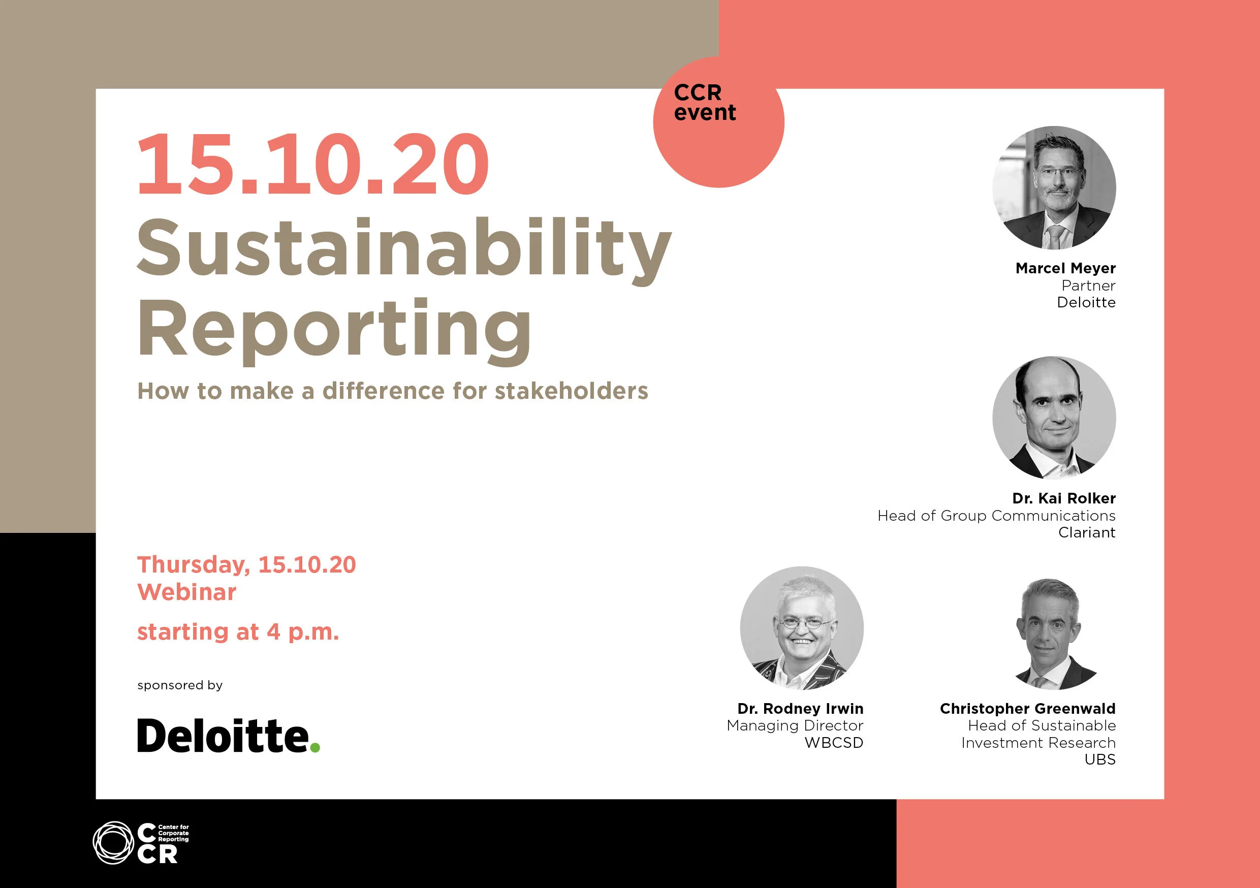 CCR Event: Sustainability reporting – How to make a difference for stakeholders
