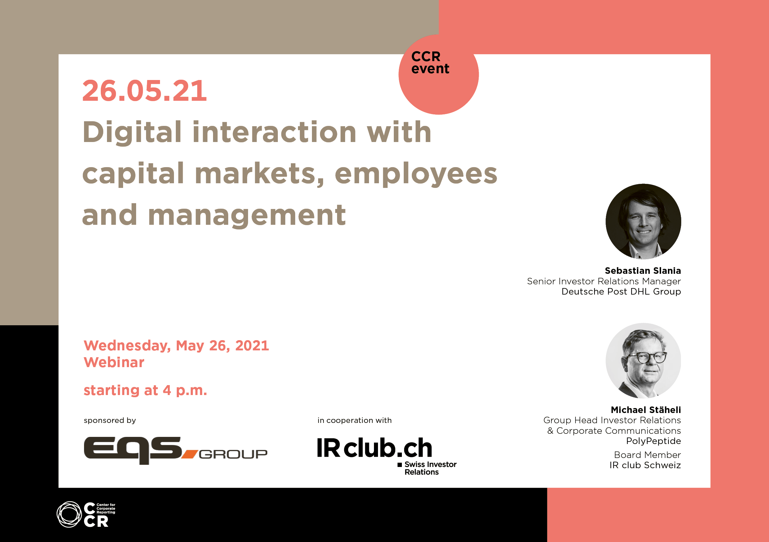 CCR Event: Digital interaction with capital markets, employees and management
