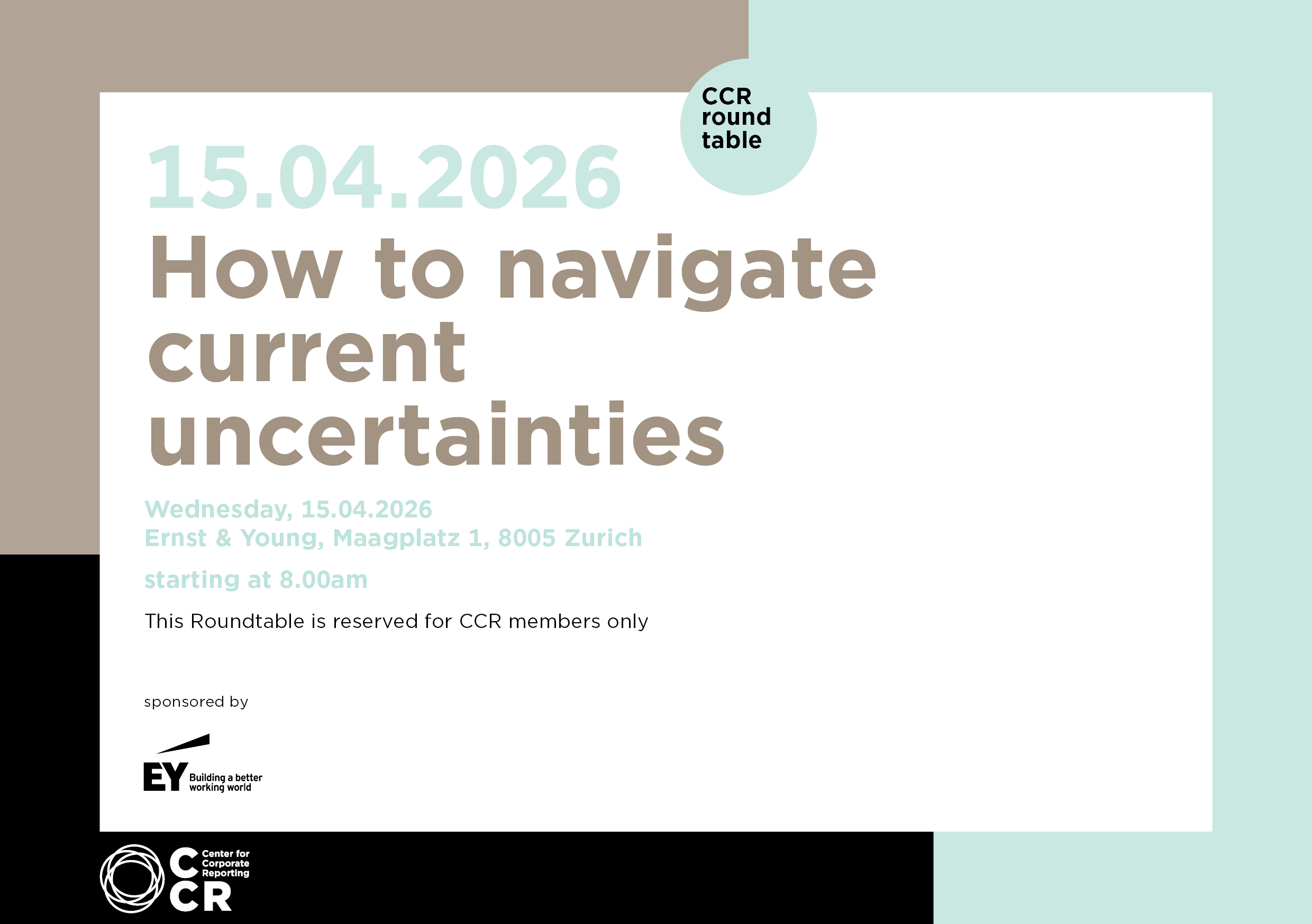 CCR Roundtable "How to navigate current uncertainties"