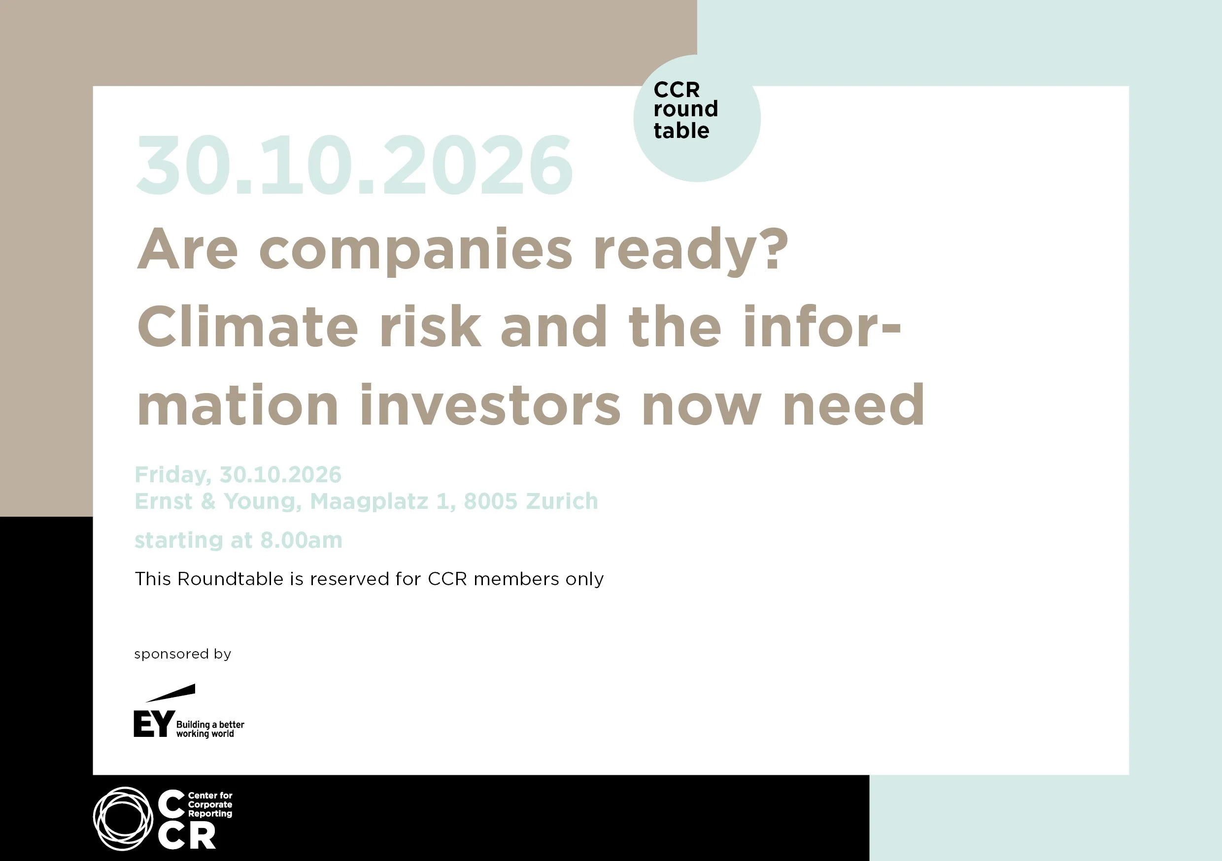 CCR Roundtable "Are companies ready? Climate risk and the information investors now need"