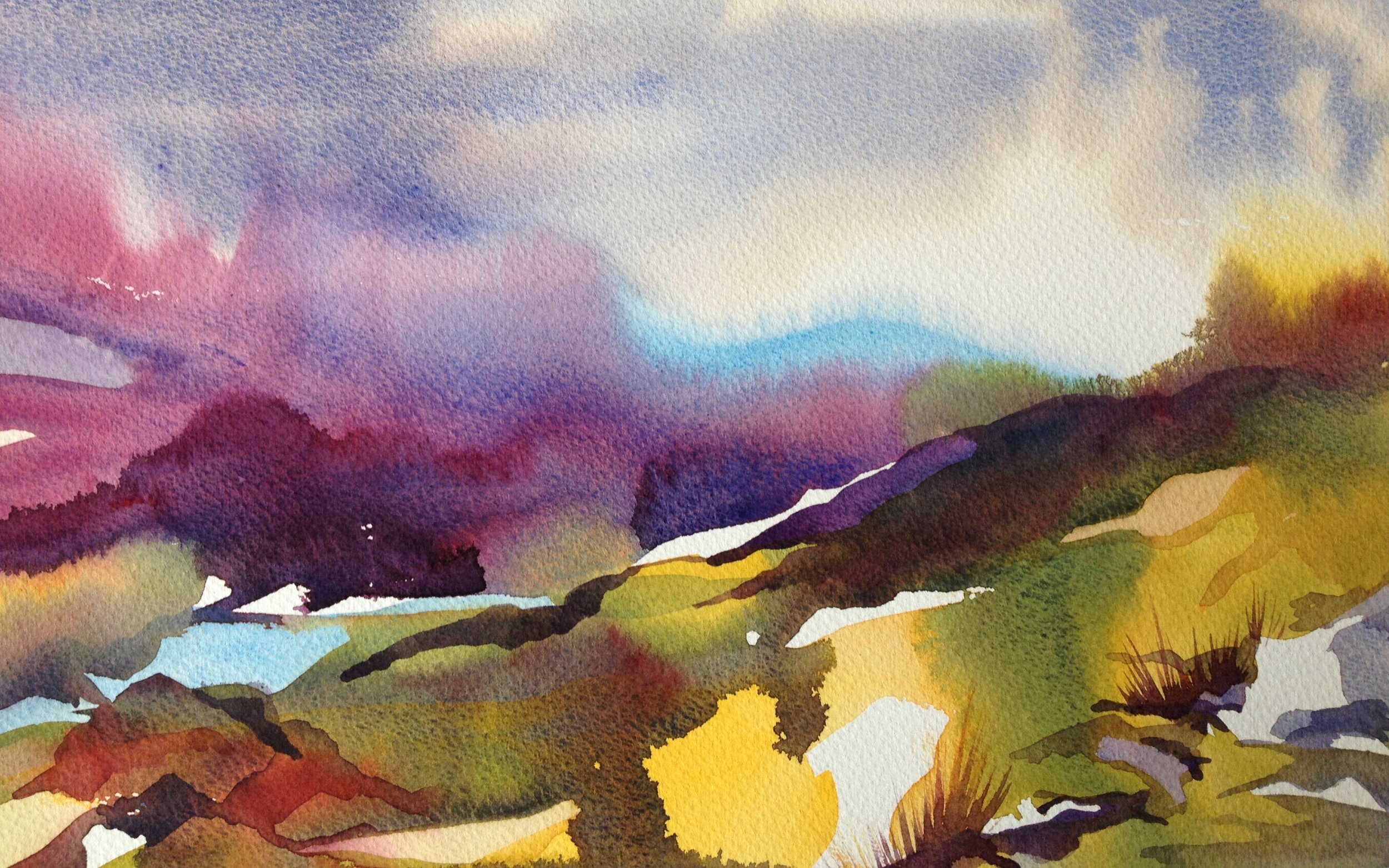 Frances Douglas watercolour painting Rob Roy Way Hills .jpg