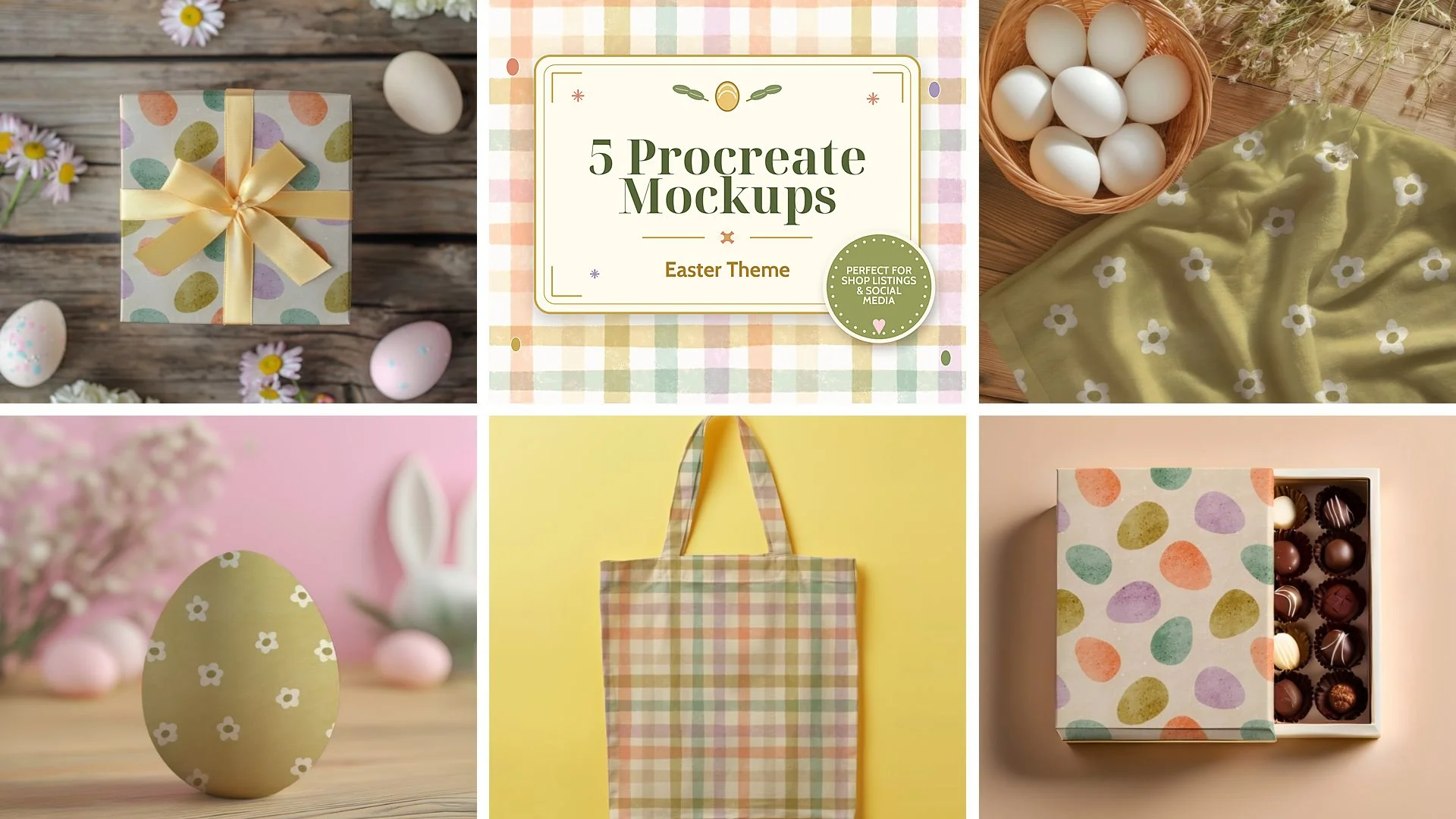 5 Procreate Mockups – Easter Theme
