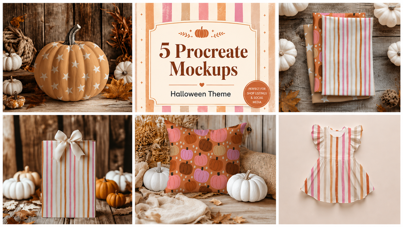 5 Procreate Mockups - Halloween Theme
