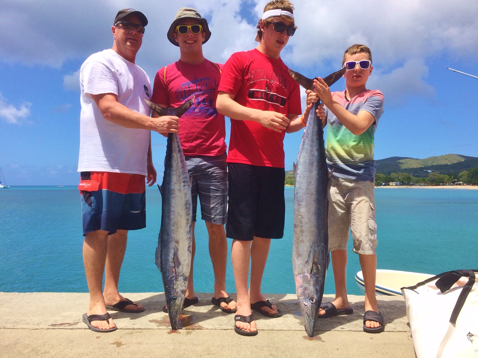 Boyd family with a 30lb and 37lb Wahoo!