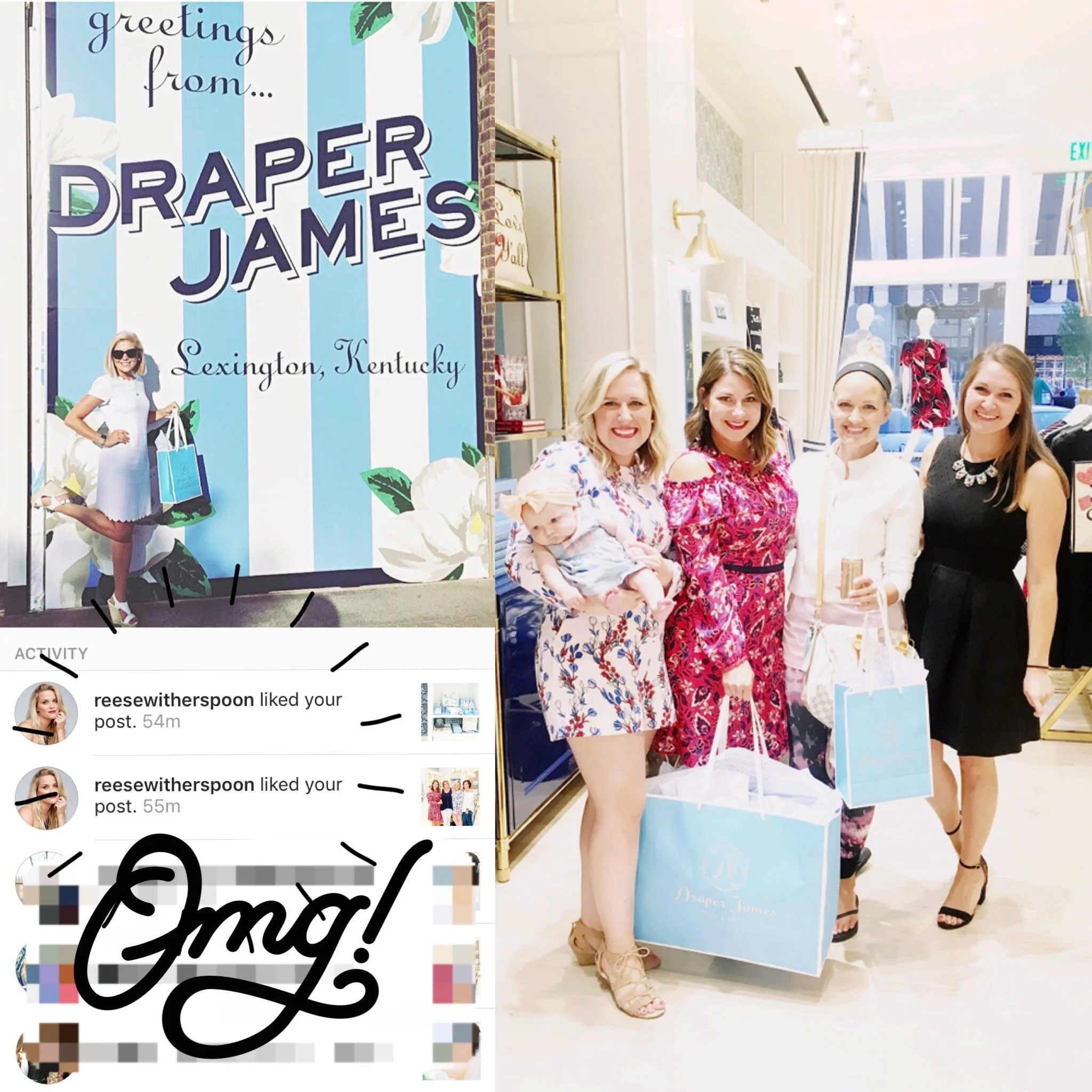 And a couple little iPhone snaps from the night! For those of you who don't know, Draper James was founded by Reese Witherspoon.. hence why we adore it so much. We FREAKED THE FREAK OUT when she liked our posts on Instagram about the event. #FANGIRLSOHARD 