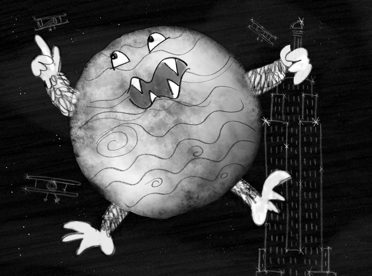 Here's the original sketch of Jupiter...