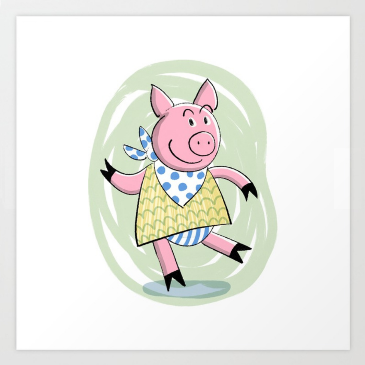 Dancing Piggy print