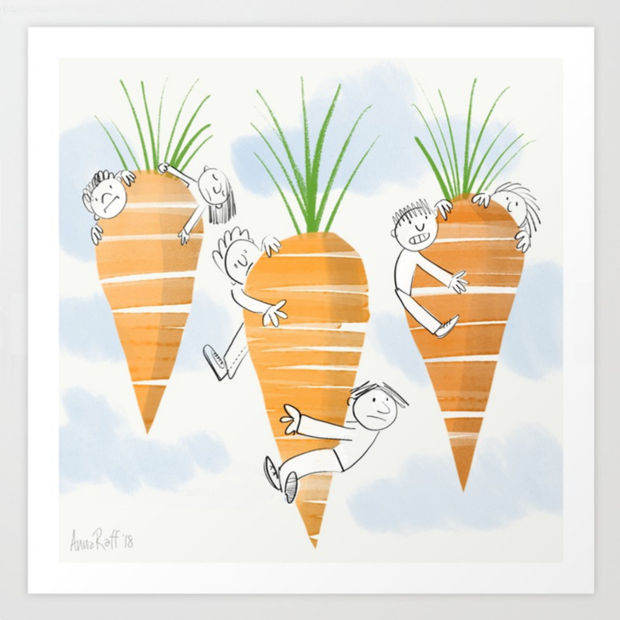 Flying Carrots print