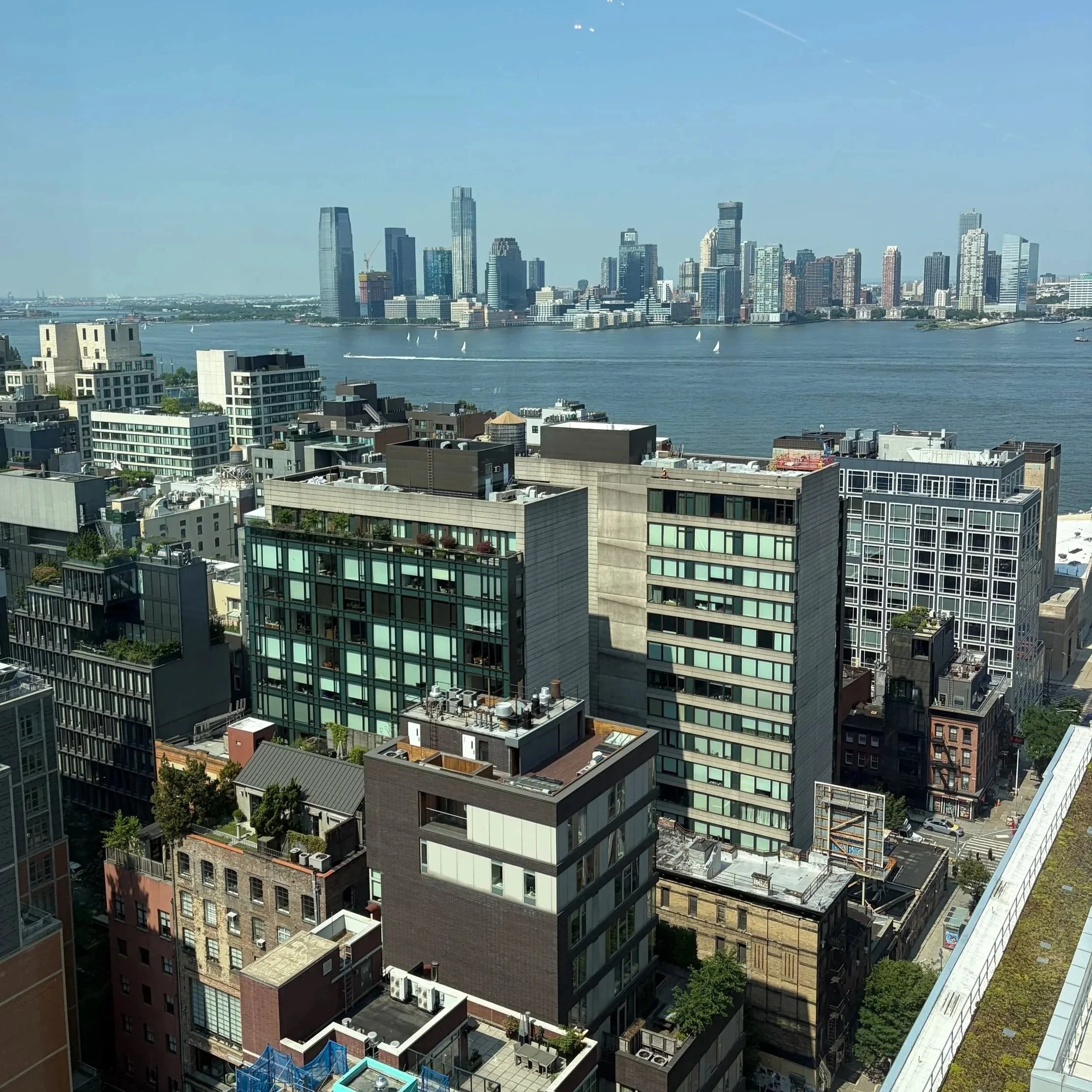 View of Jersey City across the Hudson River.