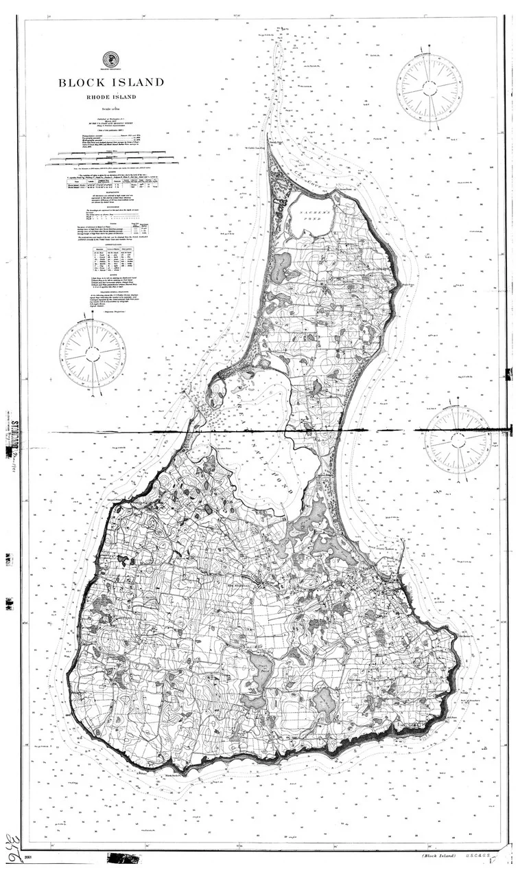 BLOCK ISLAND MAP - 1900
