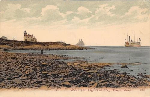 BLOCK ISLAND WATCH HILL LIGHTHOUSE - 1905