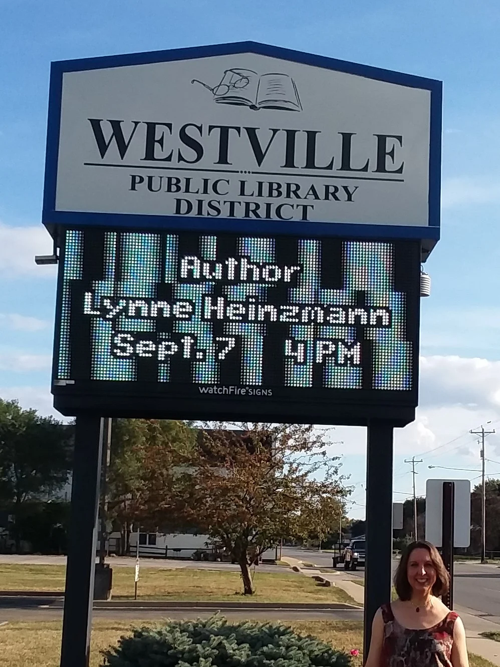 Me in front of the library marquee