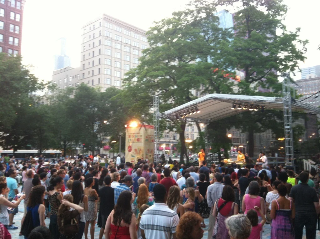 Producer and Co-Curator for Chicago SummerDance in Grant Park Chicago. Artist Karsh Kale in photo.
