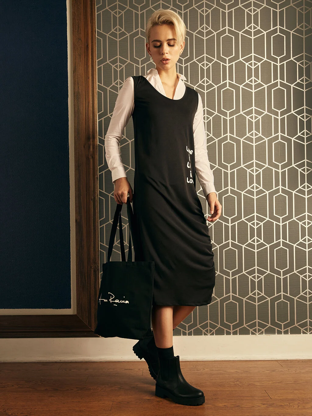 Love is life Dress Black & Anu Raina Tote.jpg