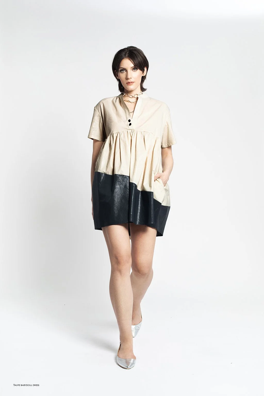 Taupe Babydoll dress 1.jpg