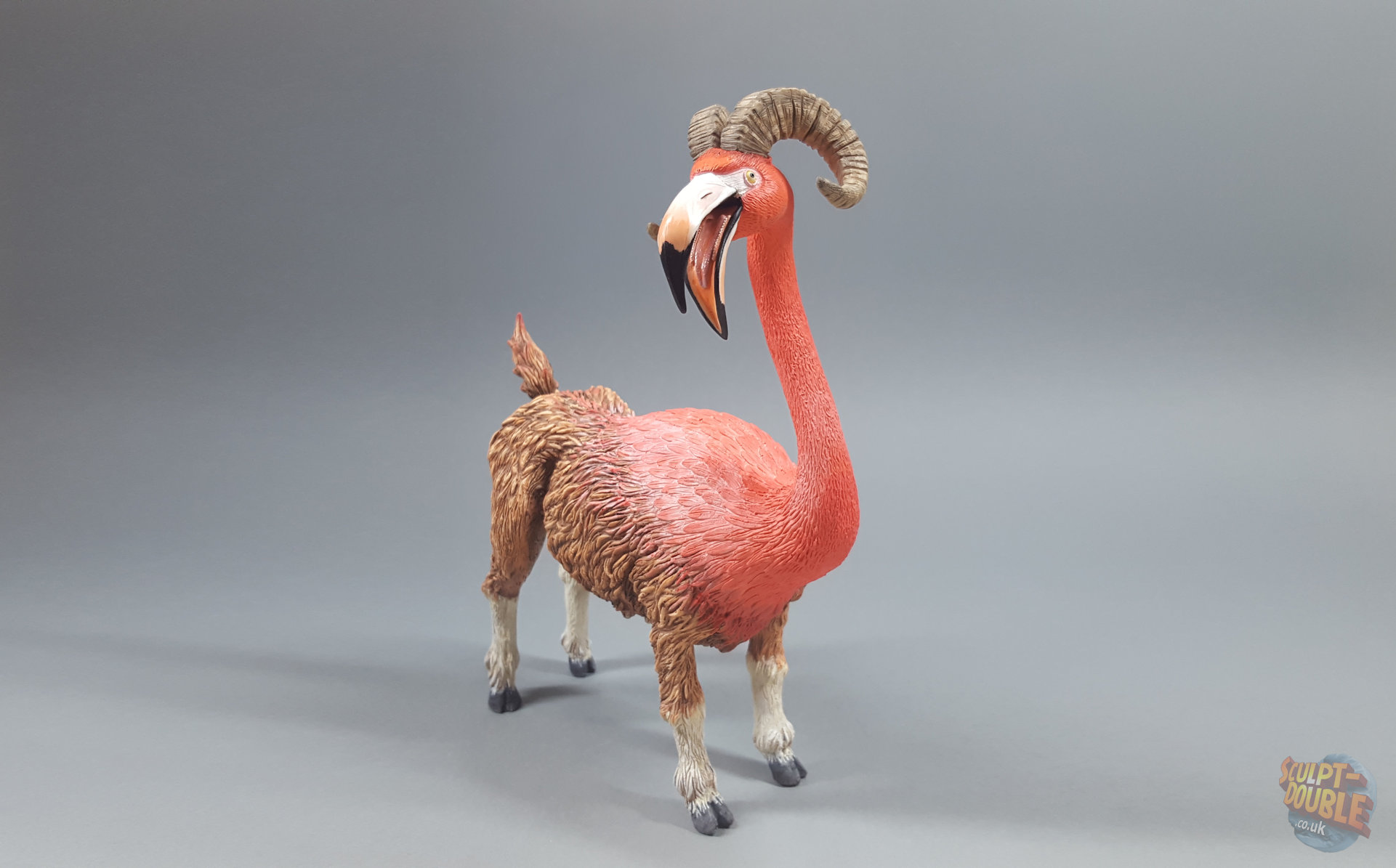  Finished Flamingoat puppet.  By Nathan Flynn 