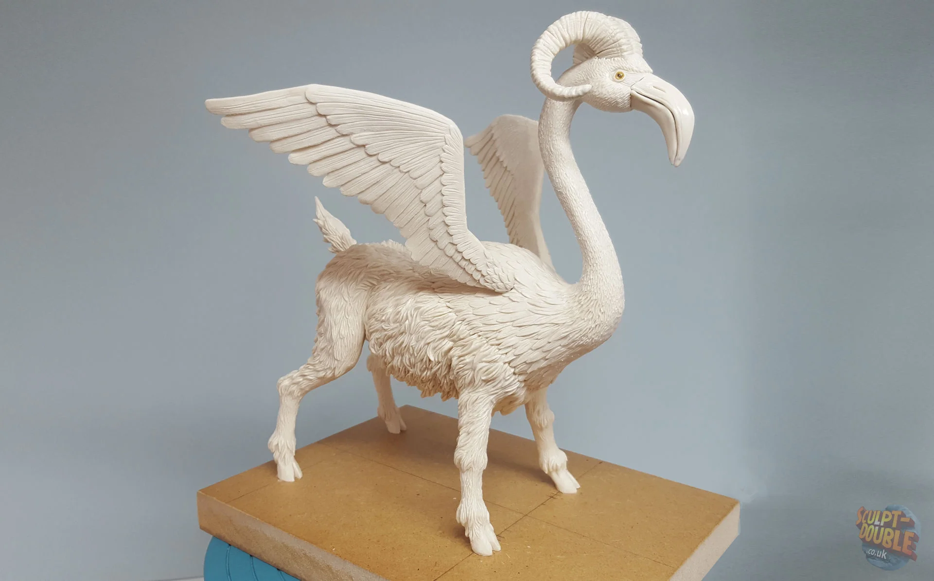 Flamingoat clay sculpt. By Nathan Flynn