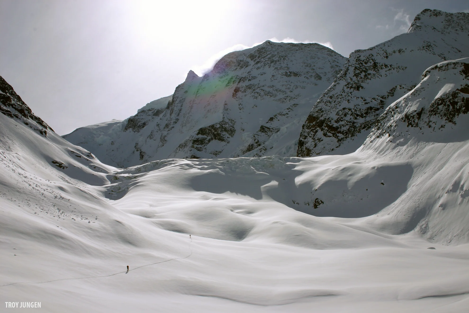 Approaching the Dawson Glacier. Comstock is in the background.