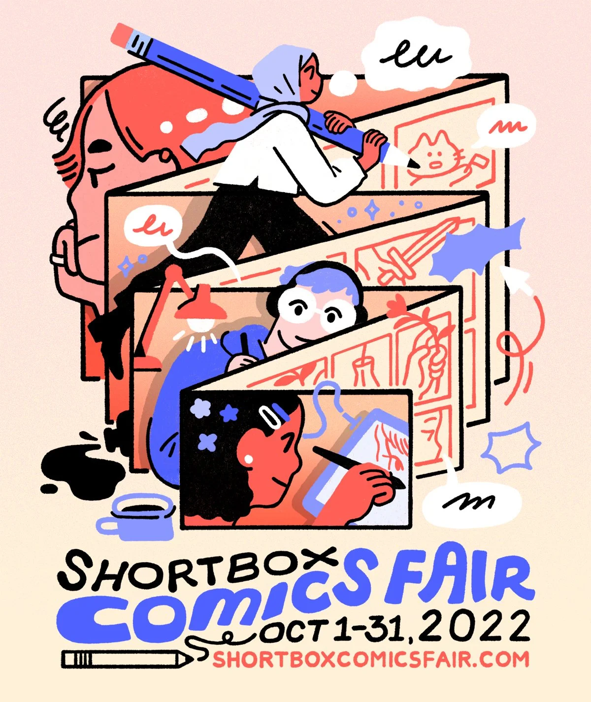 Comic Fair Design ShortBox Comics Fair Illustrations โ jean wei