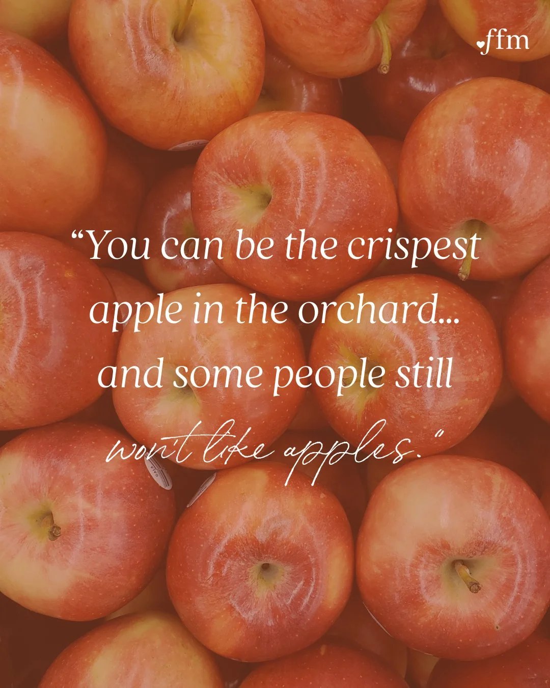 &ldquo;You can be the crispest apple in the orchard&hellip; and some people still won&rsquo;t like apples.&rdquo; 🍎⁠
⁠
This popular peach phrase has been on my mind lately (&amp; they became apples for this post because fall, duh! 🍂🤭), especially 