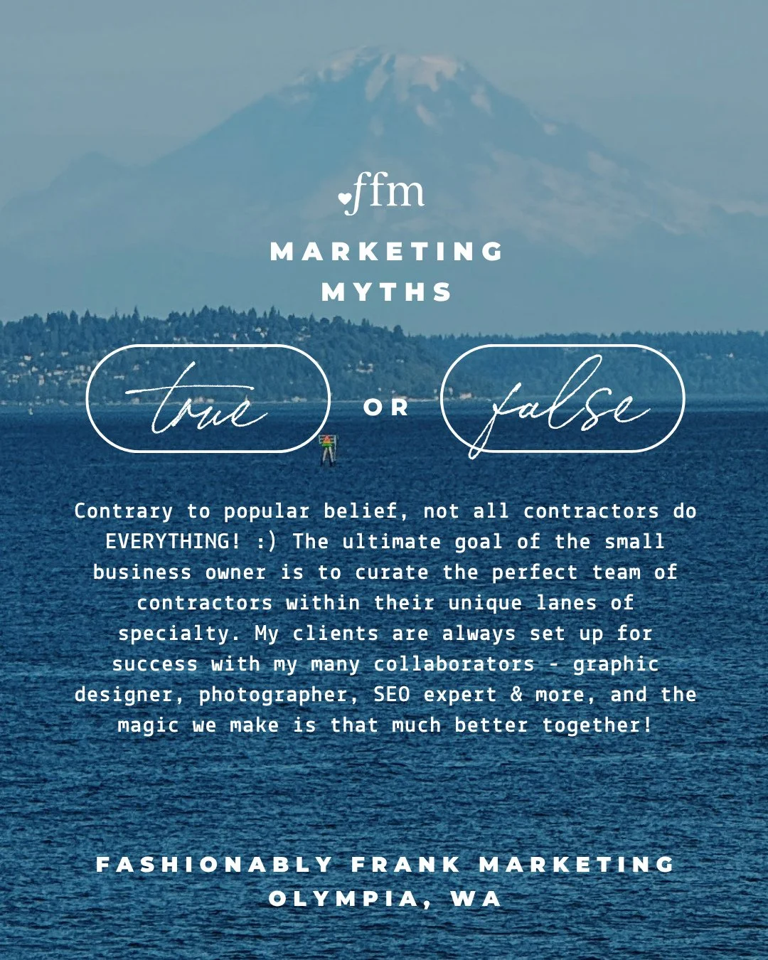 Just dropping a little myth buster for ya on this fine Friday! ✨☺️ I think one of the most misunderstood aspects of my industry is that every contractor does it all - SEO optimization, website design, paid ads, organic videos, graphic design, the lis