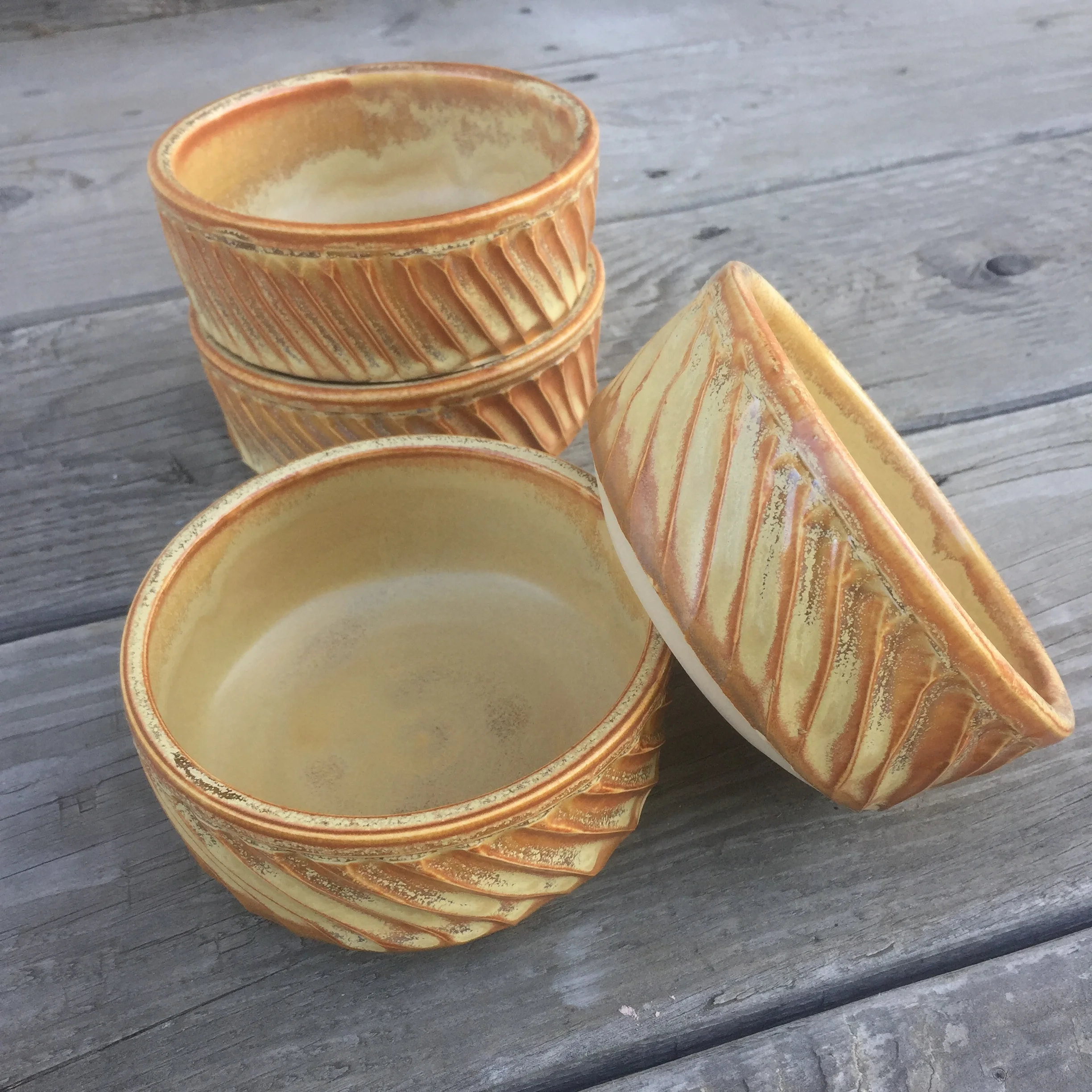 Fluted Stacking Cylindrical Bowl