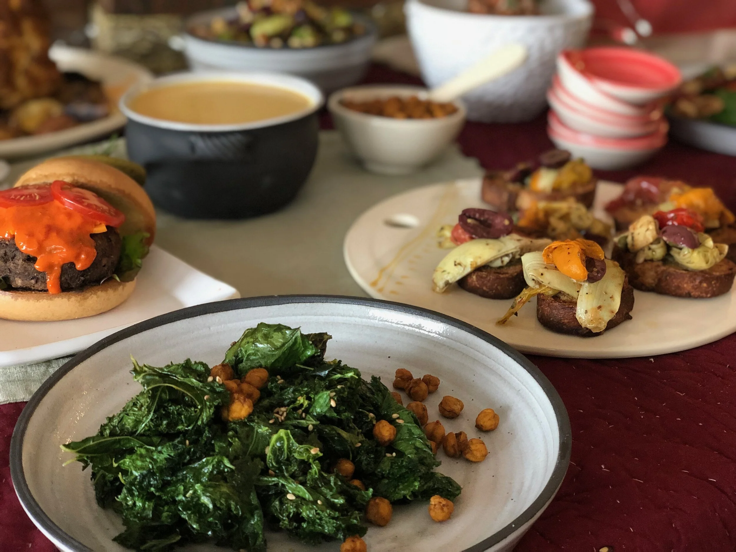 Roasted Sesame Kale Salad with Chickpea Croutons&nbsp;by Jason Kempf @Jnana_Vegan